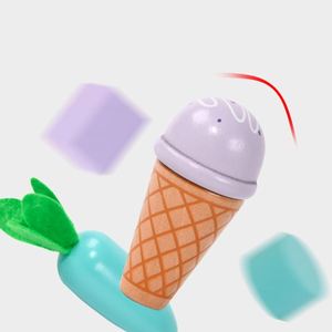 ของเล่นขนมหวานเสริมสร้างจินตนาการ รถขายไอศกรีมไม้เอนกประสงค์ - Product Image 4