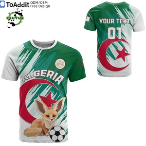T-shirt de <span class=keywords><strong>football</strong></span> imprimé avec le drapeau de l'Algérie et les fennecs, de haute qualité, en gros, t-shirt de <span class=keywords><strong>football</strong></span> national albanais, t-shirt de <span class=keywords><strong>football</strong></span> turc, personnalisé - Product Image 5