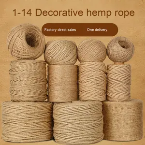 Grille de tissage faite à la main Photo décoration murale 100% corde de <span class=keywords><strong>chanvre</strong></span> chaîne bricolage matériel épais mince étiquette corde de reliure avec cordon de serrage - Product Image 4