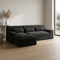 Formstabiles L-förmiges Sofa mit tiefer Rückenlehne, hochdichter Schaumstoff, modulares Ecksofa im Karton