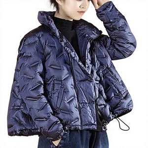 Lightweight Long-Sleeve Full-Zip Waterproof <b>Packable</b> Puffer Bomber <b>Jacket</b> Solid Color Eco-Friendly Unisex Winter - Product Image 6
