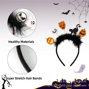 Grenz überschreitend Neu für Amazon Halloween Demon Haarband Fledermaus Kitty Kürbis Kopf bedeckung in Stoff für Party Prom Show - Product Image 4
