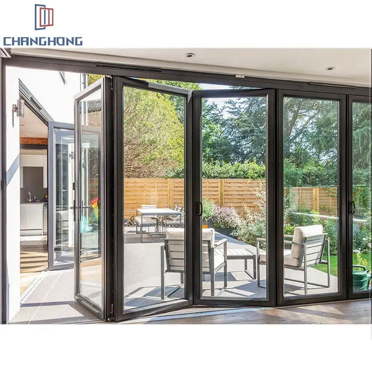 Most Popular Accordion Folding Glass Door European Bi Folding Doors Residential Fold Door