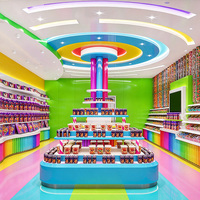 Étagère de présentation pour confiserie avec éclairage LED, vitrine en verre, design personnalisé pour magasin, vitrine de confiserie