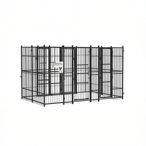 Jaula para perros extra grande de acero con recubrimiento de polvo negro, duradera, para exteriores, para perros extra grandes, rectangular, con cerradura. - Product Image 1