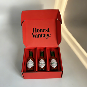 Emballage personnalisé pour sauce piquante en bouteille unique, boîte cadeau, emballage de transport, boîte de 3 pour bouteille de sauce piquante de 5 oz - Product Image 1