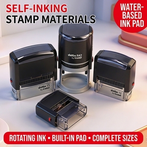 Sello Autoentintable Deyin con Almohadilla de Tinta a Base de Agua, Recargable, Automático, para Oficina, Sello Personal, Material para Sello en Blanco - Product Image 1