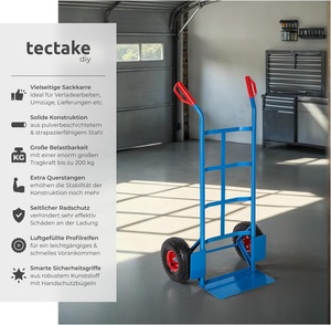 Heavy Duty 200 kg Pelle Cadre En Acier Sac De Chargement <span class=keywords><strong>Luge</strong></span> Roues En Caoutchouc <span class=keywords><strong>Air</strong></span> Boisson Caisse Transporteur Bleu Main Camion - Product Image 6