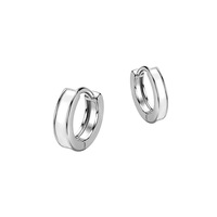 Boucles d'oreilles et clous d'oreilles unisexe en argent sterling S925, style simple et polyvalent, noir et blanc, pour hommes et femmes