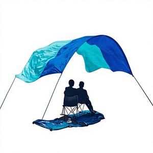 Carpa de Playa Premium de Lona de Poliéster con Protección UV50+, Toldo con Postes de Aluminio y Madera, Sombrilla de Playa Plegable con Impresión, Cabana Impermeable - Product Image 4