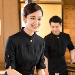 Robes d'uniforme <span class=keywords><strong>de</strong></span> <span class=keywords><strong>serveuse</strong></span> <span class=keywords><strong>de</strong></span> Restaurant <span class=keywords><strong>de</strong></span> réception d'hôtel <span class=keywords><strong>de</strong></span> conception personnalisée <span class=keywords><strong>de</strong></span> prix d'usine - Product Image 4