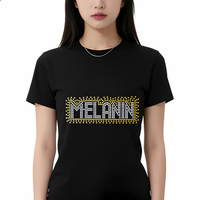 Transferts thermocollants personnalisés pour le Mois de l'Histoire des Noirs, motifs en strass pour T-shirt