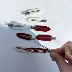 Barrette à <span class=keywords><strong>cheveux</strong></span> de <span class=keywords><strong>luxe</strong></span> grande taille sans plis avec logo personnalisé, épingle à <span class=keywords><strong>cheveux</strong></span> sans couture pour femmes, barrette de maquillage haut de gamme - Product Image 6