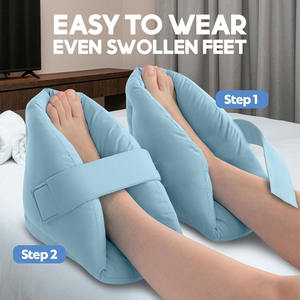 Protecteur de talon pour escarres, bottes ultra-douces à 2 couches, oreillers de lit pour les pieds, tissu en peau de pêche résistant à l'eau, oreiller protecteur de talon - Product Image 2