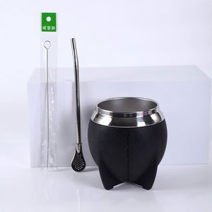 Tasse à Yerba Mate d'Argentine en acier inoxydable 304, isotherme sous vide, avec paille Bombilla, anti-fuite, portable - Product Image 4