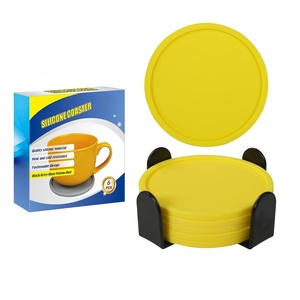 Custom Round 10cm <b>Silicone</b> Drink Cup Mat Heat Resistant Coffee Cup <b>Pad</b> Non-slip <b>Silicone</b> Coaster - Product Image 2