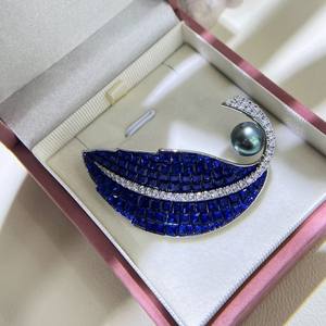 เข็มกลัดรูปใบไม้ประดับเพชรน้ำ ดีไซน์หรูหรา ทันสมัย สำหรับผู้หญิง - Product Image 5