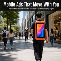 Sac à dos publicitaire portable avec écran LED numérique de 13,3 pouces, lecteur d'affichage mobile extérieur avec WiFi USB