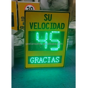 Sensor de radar de velocidad Detección de velocidad Detector de radar Láser de velocidad del coche Señal de límite solar Señal de <span class=keywords><strong>caja</strong></span> de luz LED con energía solar - Product Image 1