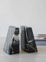 Stonekocc piedra de mármol Natural verde blanco ónix Jade sujetalibros libro confianza para la decoración del hogar del Hotel