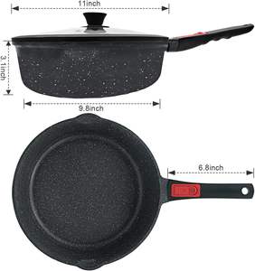 <span class=keywords><strong>Wok</strong></span> Profesional de Aleación de Aluminio con Revestimiento de Granito, Interior Antiadherente, Mango Desmontable de Baquelita, Capacidad de 5L, Utensilios de Cocina de Vidrio y Silicona - Product Image 6