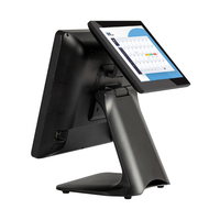 Sistema de Terminal Punto de Venta con Pantalla Táctil Windows, Software de Punto de Venta, Caja Registradora, Pantalla Dual, para Restaurante