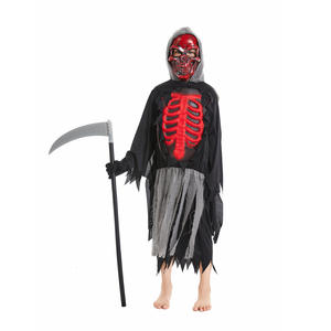 Cool noir <span class=keywords><strong>feu</strong></span> diable Robe enfant garçon <span class=keywords><strong>rouge</strong></span> crâne faucheuse Costume pour fête Halloween diable Costume avec accessoires - Product Image 2