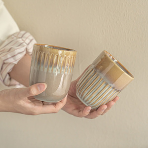 Vaso Reutilizable de Cerámica Ecológico Estilo Japonés Vintage de 260 ml, Diseño Japandi para Cafeterías, Restaurantes y Hoteles, Modelo ODM - Product Image 2