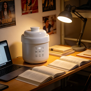 Mini-cuiseur à riz électrique portable mcdou, écologique, 1L, 300W, avec minuterie numérique, chauffage par le bas, cuve intérieure en céramique antiadhésive - Product Image 6