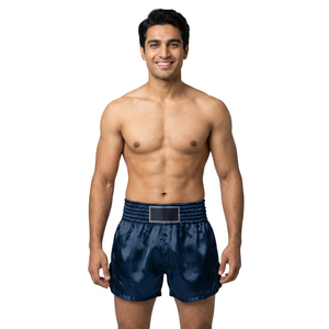 Custom Muay Thai Boxing Shorts for Men Stretch Washed 100% Cotton OEM Service Factory Price Casual Solid Pattern - Product Image 1