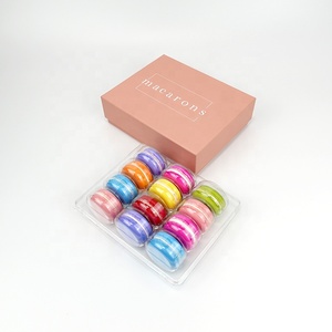 12 Macaron Chocolate Cookie Hộp Quà Tặng Màu Hồng Bao Bì Giấy Các Tông Với Vỏ Sò Chèn Nhựa - Product Image 3