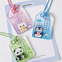Pendentif porte-bonheur personnalisé en acrylique avec cordon noué pour la revente de produits pour fans d'anime, étiquette en acrylique transparent dégradé personnalisée