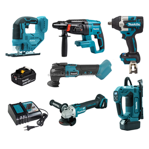 <span class=keywords><strong>Kit</strong></span> combiné de 6 outils Makita 18V LXT : scie sauteuse, perceuse à percussion, clé à chocs, outil multifonction, meuleuse, pompe à air, chargeur de batterie, ensemble d'outils électriques - Product Image 1