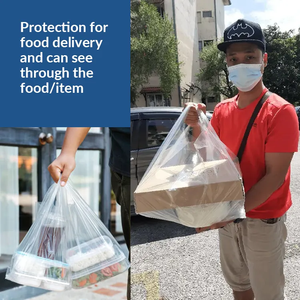 Camiseta On the Go Bolsa de plástico transparente para alimentos con opción de diseño personalizado para uso para llevar - Product Image 6