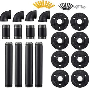 Supports d'étagère industriels en fonte 19 x 6,5 cm, vintage noir, pour montage mural, étagère flottante pour salle de bain, rangement rustique à domicile - Product Image 3