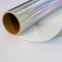 Vinilo Holográfico en Rollo, Material de Publicidad para Exteriores, Resistente a los Rayos UV, Impermeable, Brillante, Autoadhesivo, Imprimible con Láser