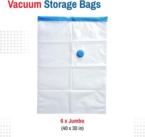 Bolsas de Almacenamiento al Vacío, Paquete de 6, Reutilizables, Plegables, Ahorro de Espacio, Válvula Hermética, Bomba Eléctrica para Ropa de Cama y Zapatos - Product Image 2