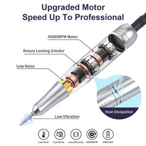 Machine à ongles électrique sans fil avec écran LCD, portable, 45000 tr/min, professionnelle, rechargeable, avec <span class=keywords><strong>embout</strong></span> de ponçage - Product Image 3