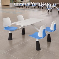 Ensemble de table et de chaises pliantes modernes pour restauration rapide, cantine scolaire, zone de repas des employés, restaurant, quatre personnes, commercial