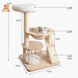 <span class=keywords><strong>Arbre</strong></span> à <span class=keywords><strong>chat</strong></span> en bois écologique de style <span class=keywords><strong>simple</strong></span> avec nid et structure d'escalade pour toute la famille, adapté à tous les styles décoratifs - Product Image 1
