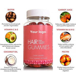 Venta caliente Etiqueta Privada OEM crecimiento del cabello gomoso vitaminas biotina gomitas fuerte crecimiento del cabello piel uñas gomoso - Product Image 5
