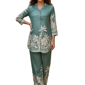 Tissu vert olive de qualité supérieure, finition lin doux, pour vêtements féminins, polyester, imprimé numérique, 100% polyester - Product Image 1