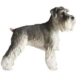 Figurine de Schnauzer standard en résine personnalisée, modèle d'animal réaliste, peinte à la main, mini-statue pour décoration intérieure ou cadeau - Product Image 1