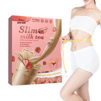 Thé au lait aux herbes pour le contrôle de l'appétit et la perte de poids - Délicieux shake diététique saveur fraise - Antioxydant et stimulant énergétique