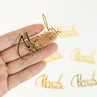 Islamische 6-teilige Acryl-Spiegel-Etiketten Cupcake-Topper Gold Umrah Mubarak Kuchendekoration für Muslimische Partys
