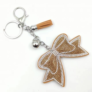 2024 Mới Sáng Tạo Quà Tặng Pha Lê Rhinestone Bow Móc Chìa Khóa Bow Tua Keyring Túi Phụ Kiện Xe Mặt Dây Chuyền Cổ Vũ Bow Keychain - Product Image 6