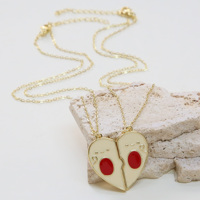 Collier avec pendentif cœur en émail coloré mignon, charme cœur magnétique, collier de couple pour la Saint-Valentin, bijoux cadeaux