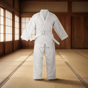 Uniforme de Taekwondo blanc pour enfants, 100% coton, respirant, coupe classique, unisexe, vêtements d'arts martiaux, style une pièce, en stock - Product Image 4
