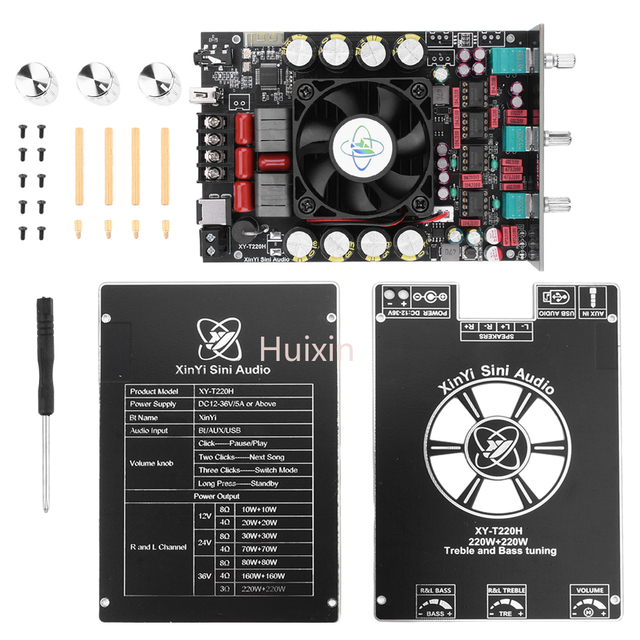 220W * 2 Audiophile Level Bluetooth Audio Amplifier Module With High And Low Frequency Adjustment Dual Channel Stereo TPA3251