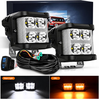 Luces LED Laterales de 4 Pulgadas con DRL Ámbar, 20W, Combinación de Luz de Trabajo y de Carretera, Cubos LED para Camionetas Todoterreno, ATV, UTV